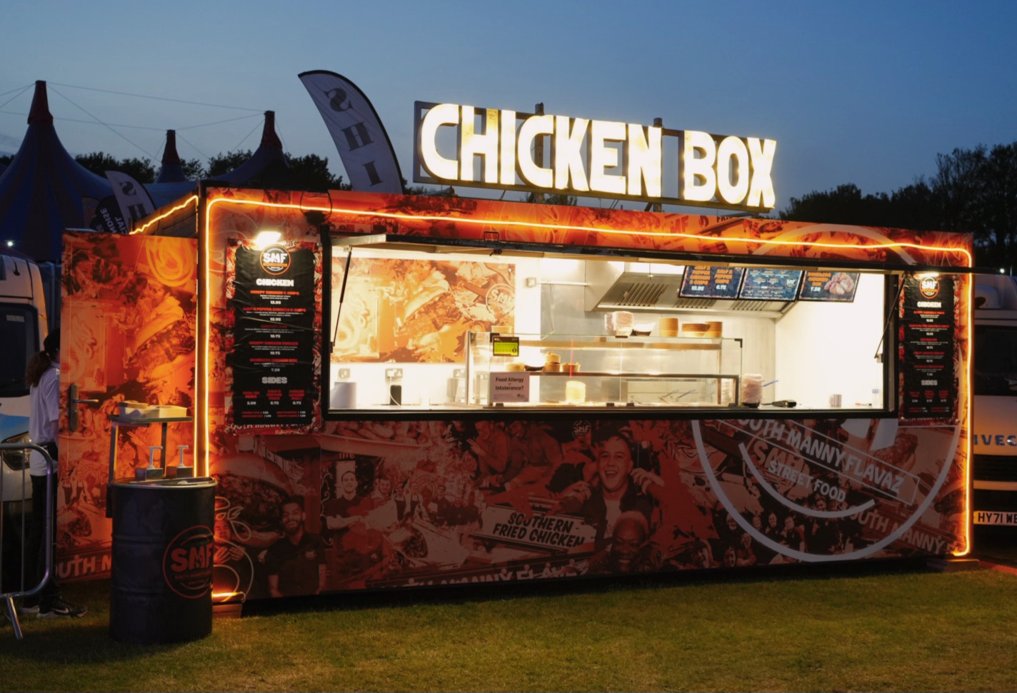 SMF Chicken Box illuminated event setup